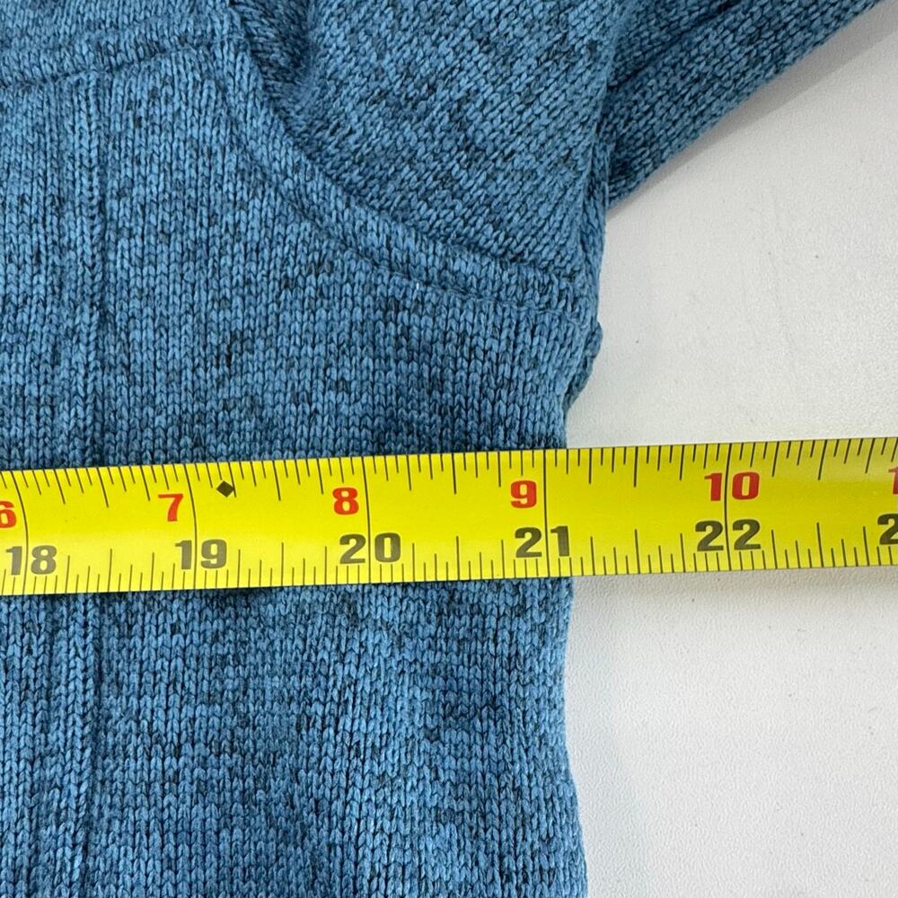 LL Bean Pullover Fleece 1/4 Snap Jacket Mens Blue Medium Regular Slightly Fitted - Picture 6 of 7